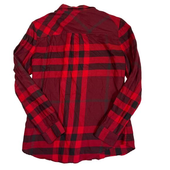 Burberry Brit Shirt Womens Size XS Red Check Plaid Classic Preppy Designer Top - Picture 2 of 6